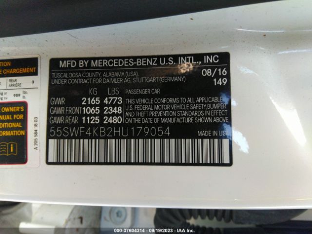 55SWF4KB2HU179054 Mercedes-Benz C-class C 300
