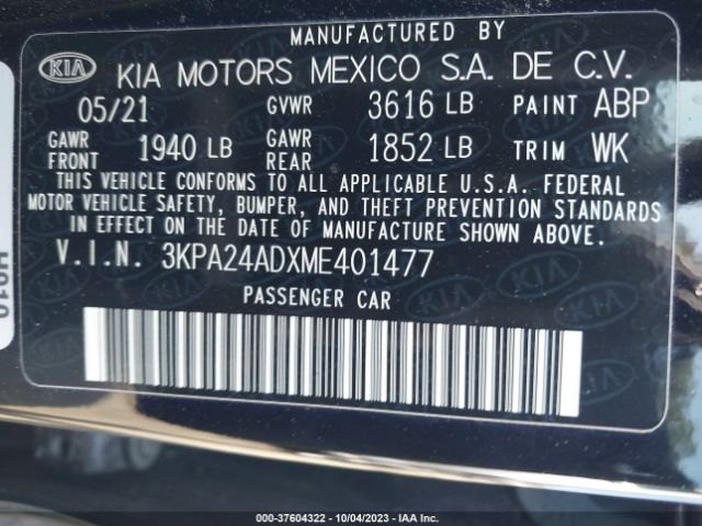3KPA24ADXME401477 KIA RIO S