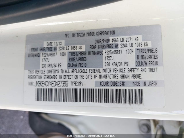 Mazda Cx-5 Touring 2014 JM3KE4CY4E0427389 Image 9