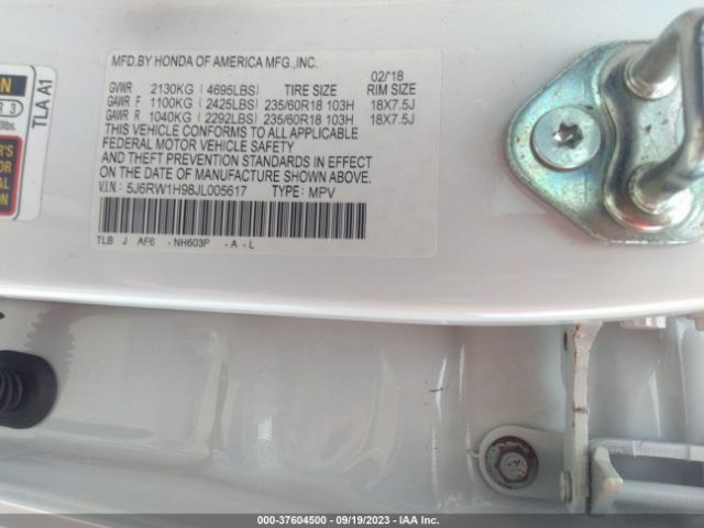 5J6RW1H98JL005617 Honda Cr-v Touring