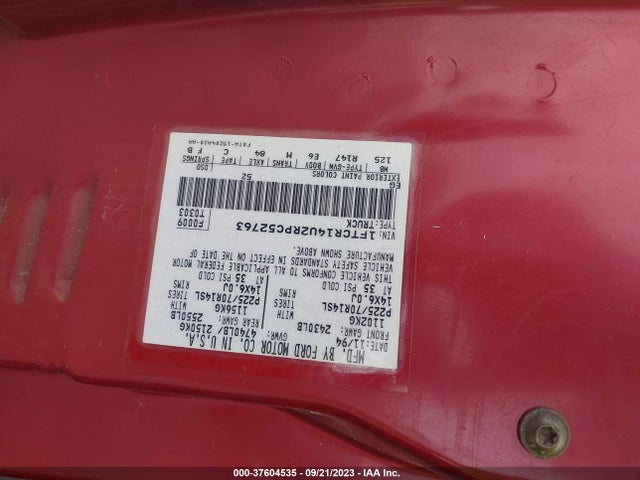 1994 FORD RANGER SUPER CAB VIN: 1FTCR14U2RPC52763