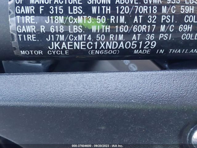 2022 KAWASAKI EN650 JKAENEC1XNDA05129 Photo 9