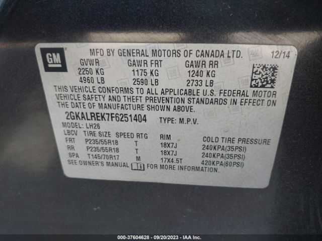 2GKALREK7F6251404 GMC Terrain Sle