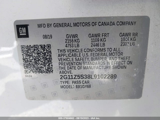 Chevrolet IMPALA LT 2020 2G11Z5S38L9102289 Image 9