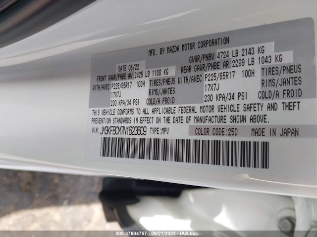 Mazda Cx-5 2.5 S Preferred Package 2022 JM3KFBCM7N1623609 Image 9