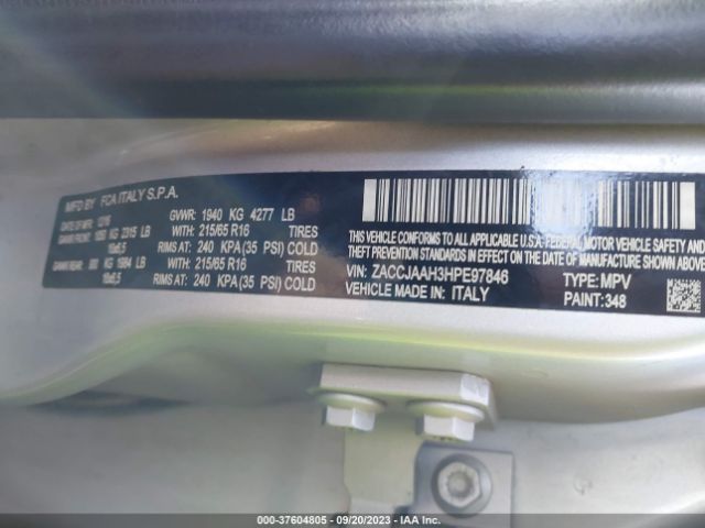 2017 JEEP RENEGADE ZACCJAAH3HPE97846 Photo 8