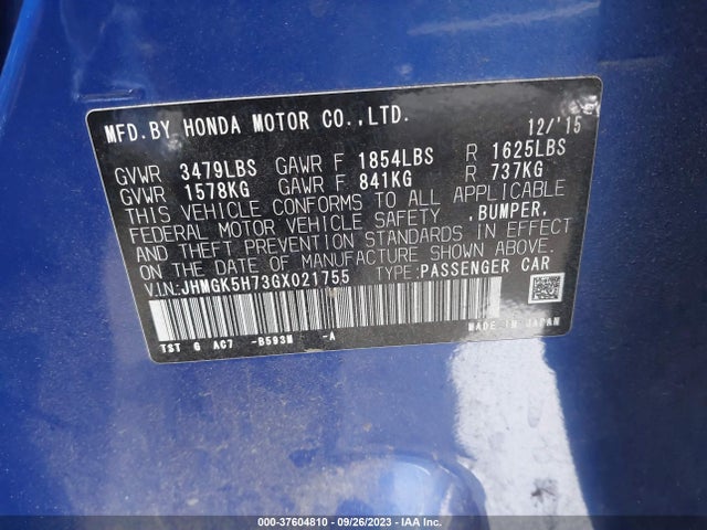 Honda FIT EX 2016 JHMGK5H73GX021755 Image 15