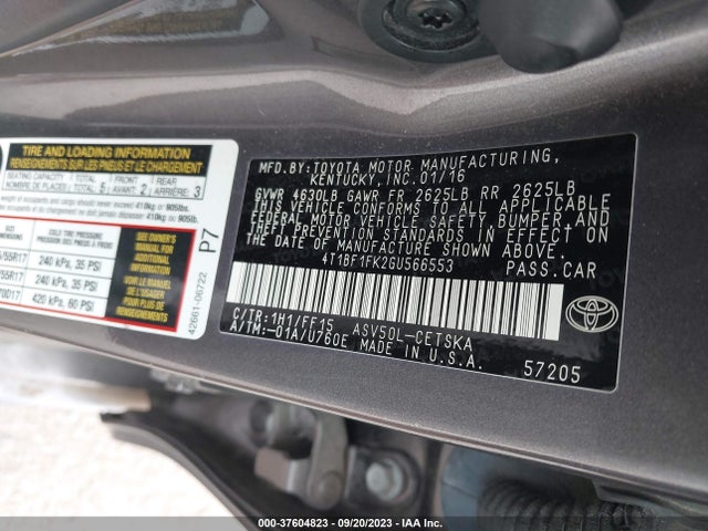 Toyota CAMRY SE 2016 4T1BF1FK2GU566553 Image 9