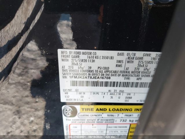 1FMJK2AT8JEA16708 Ford Expedition Max Limited
