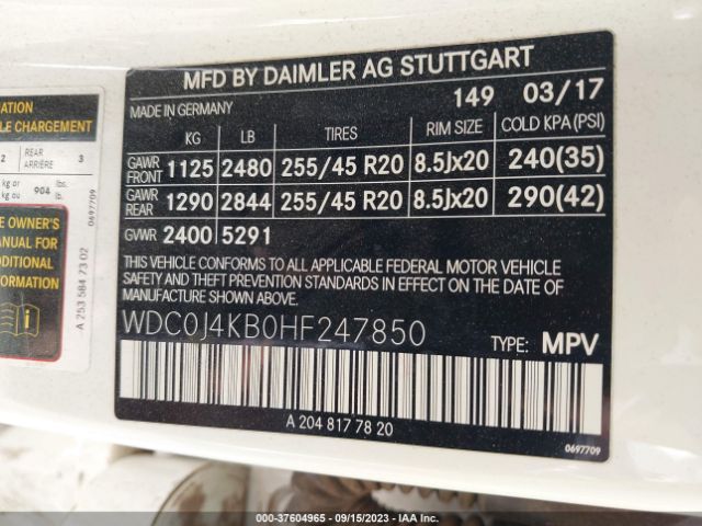 WDC0J4KB0HF247850 Mercedes-Benz Glc Glc 300