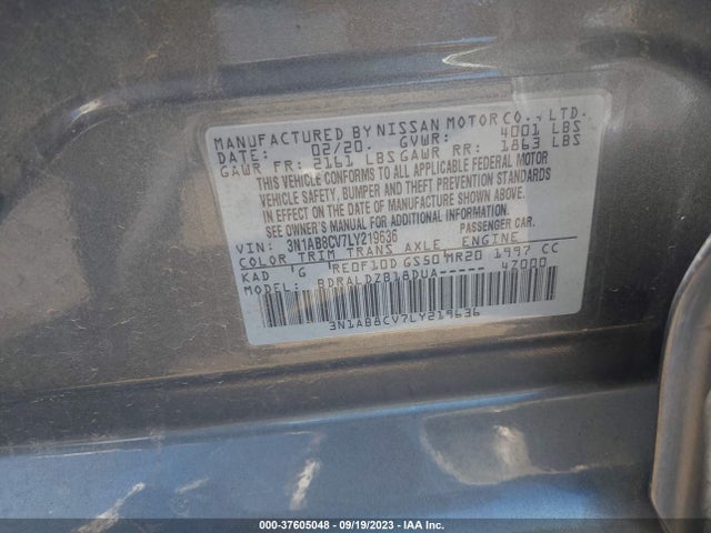 Nissan Sentra Sv Xtronic Cvt 2020 3N1AB8CV7LY219636 Image 9