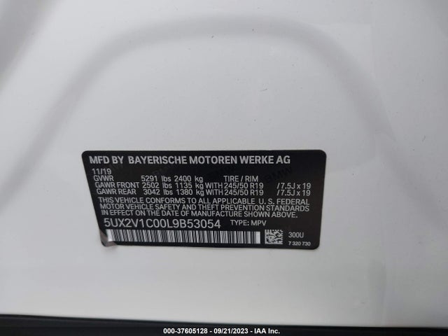 BMW X4  Xdrive30i 2020 5UX2V1C00L9B53054 Image 9