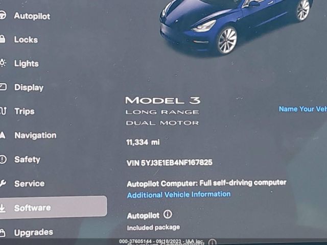 5YJ3E1EB4NF167825 Tesla Model 3 Long Range