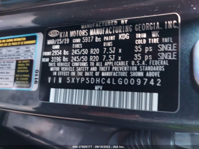 5XYP5DHC4LG009742 KIA Telluride Sx