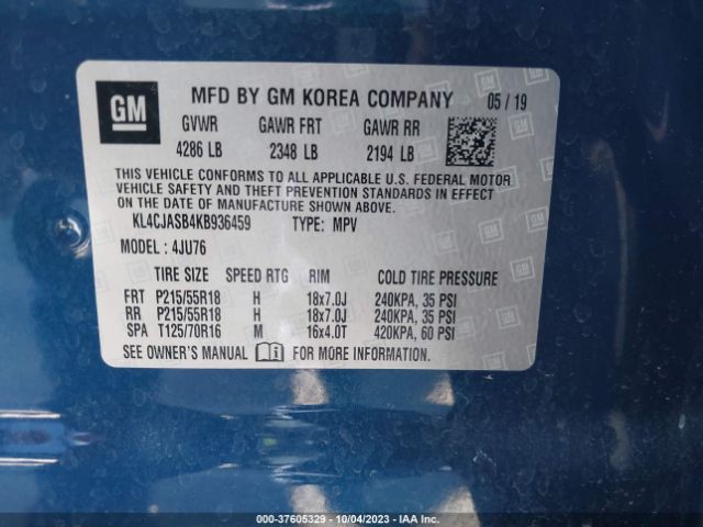 KL4CJASB4KB936459 Buick Encore Preferred