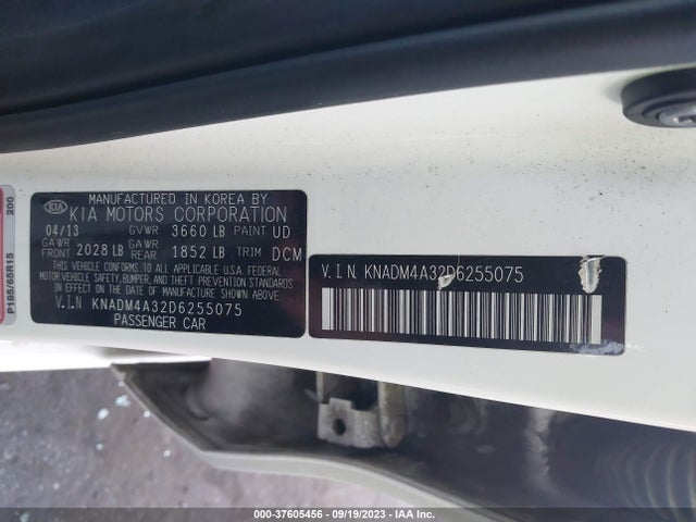 2013 KIA RIO LX VIN: KNADM4A32D6255075