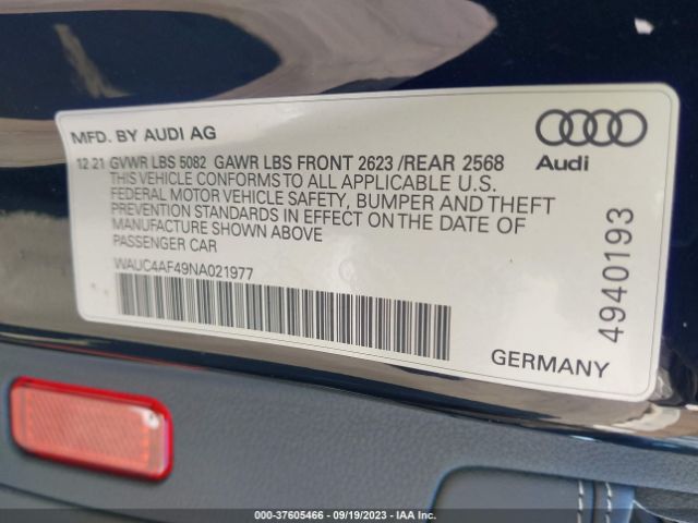 2022 AUDI S4 WAUC4AF49NA021977 Photo 8