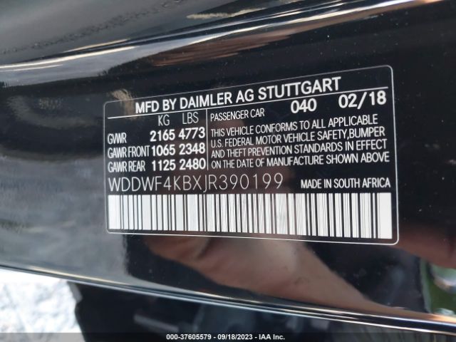 2018 MERCEDES-BENZ C-CLASS WDDWF4KBXJR390199 Photo 8