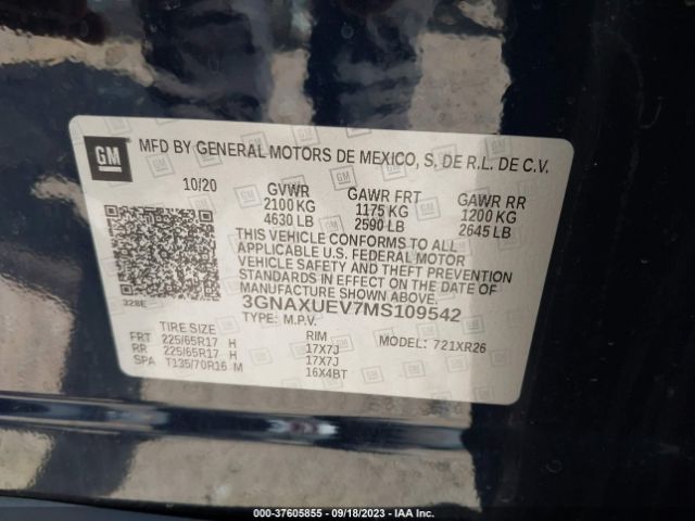 2021 CHEVROLET EQUINOX 3GNAXUEV7MS109542 Photo 8