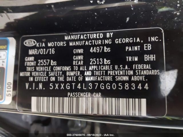 5XXGT4L37GG058344 KIA Optima Lx
