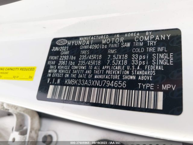 KM8K33A3XNU794656 Hyundai Kona N Line