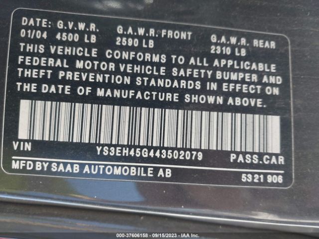 2004 SAAB 9-5 YS3EH45G443502079 Photo 8