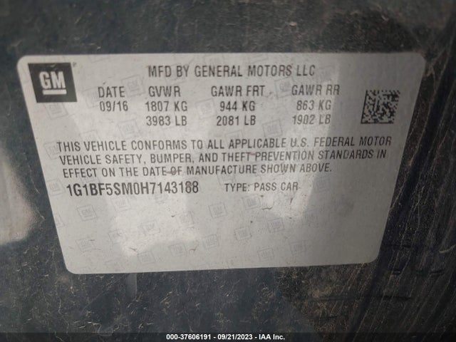 Chevrolet Cruze Premier 2017 1G1BF5SM0H7143188 Image 9