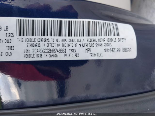 2C4RDGCG9HR749961 Dodge Grand Caravan Sxt