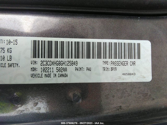 Dodge Charger Sxt 2016 2C3CDXHG8GH125849 Image 9