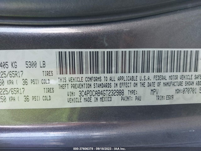 Dodge JOURNEY SE 2016 3C4PDCAB4GT232988 Image 9