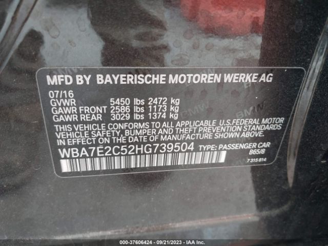 WBA7E2C52HG739504 BMW 7 Series 740i