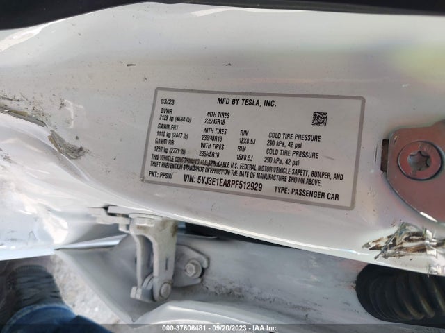 Tesla Model 3 Rear-wheel Drive 2023 5YJ3E1EA8PF512929 Image 9