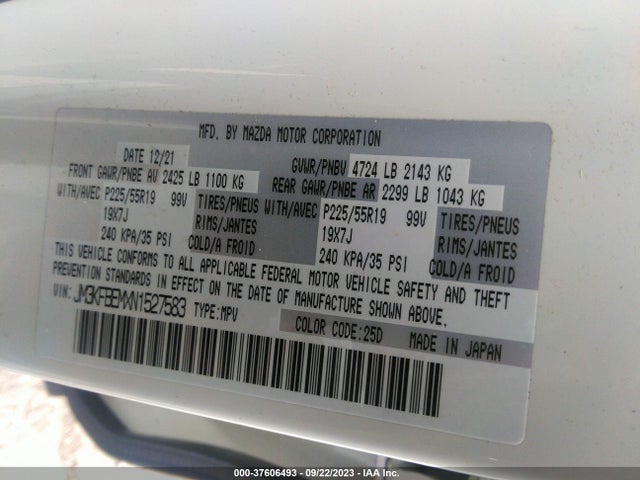 Mazda Cx-5 2.5 S Premium Plus 2022 JM3KFBEMXN1527583 Image 9