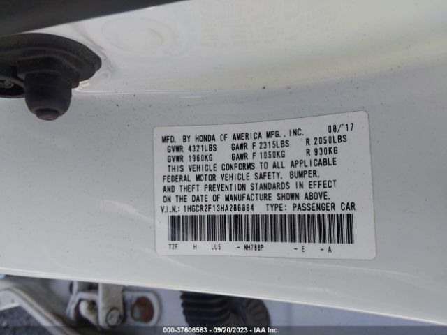 1HGCR2F13HA286884 Honda Accord Sedan Sport Se
