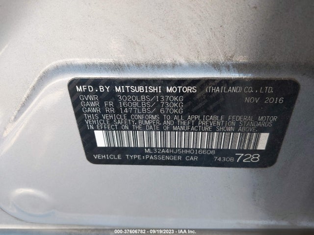 ML32A4HJ5HH016608 Mitsubishi MIRAGE SE