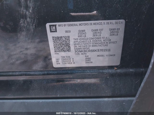 Chevrolet Blazer 2019 3GNKBCRS6KS701511 Image 9