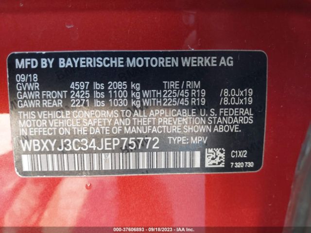 WBXYJ3C34JEP75772 BMW X2 Sdrive28i