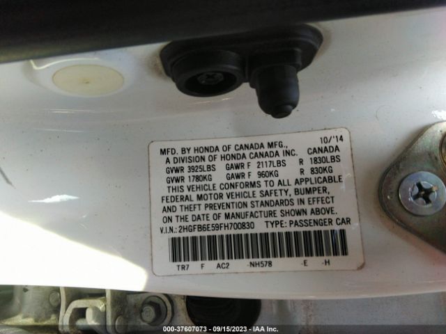 2HGFB6E59FH700830 Honda Civic Sedan Si