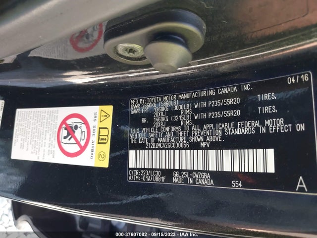Lexus RX 350 2016 2T2BZMCA2GC030056 Image 9