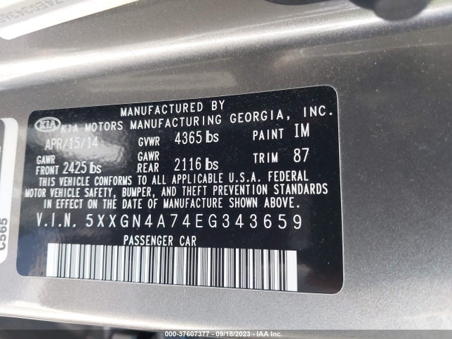 KIA OPTIMA EX 2014 5XXGN4A74EG343659 Image 9
