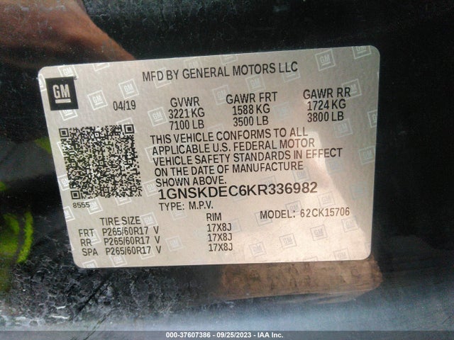 Chevrolet Tahoe Commercial 2019 1GNSKDEC6KR336982 Image 16