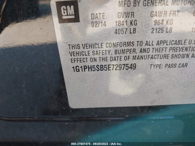 Chevrolet CRUZE ECO 2014 1G1PH5SB5E7297549 Image 9