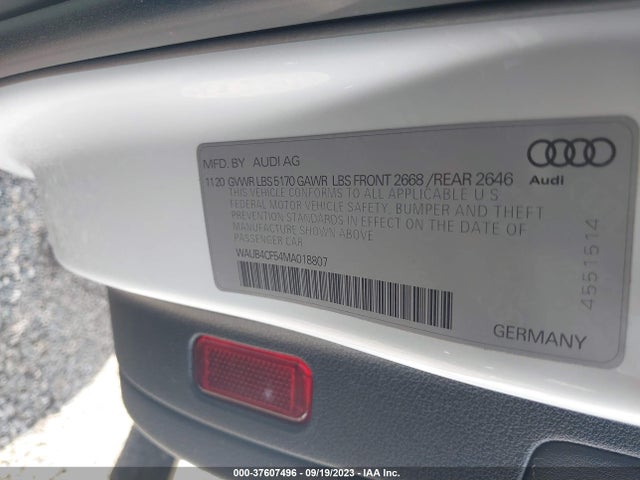WAUB4CF54MA018807 Audi S5 Sportback Prestige