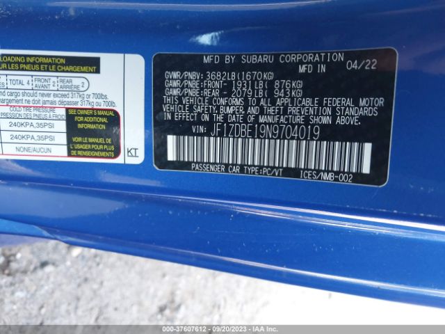 JF1ZDBE19N9704019 Subaru Brz Limited