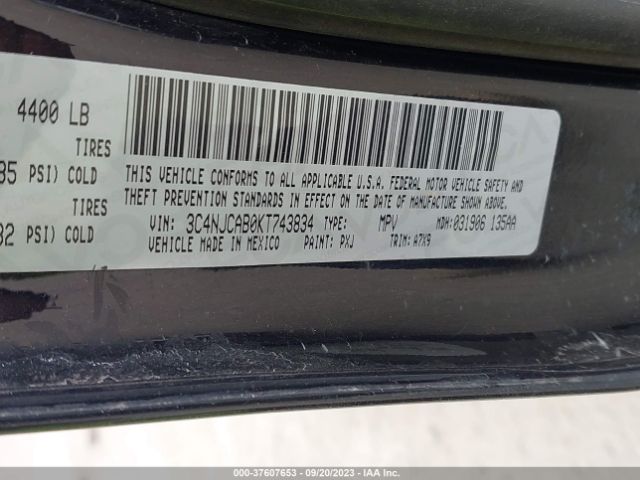 3C4NJCAB0KT743834 Jeep Compass Sport