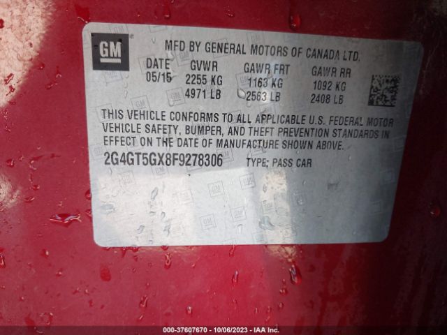 2G4GT5GX8F9278306 Buick REGAL GS