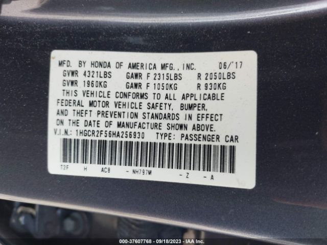 1HGCR2F56HA256930 Honda Accord Sedan Sport