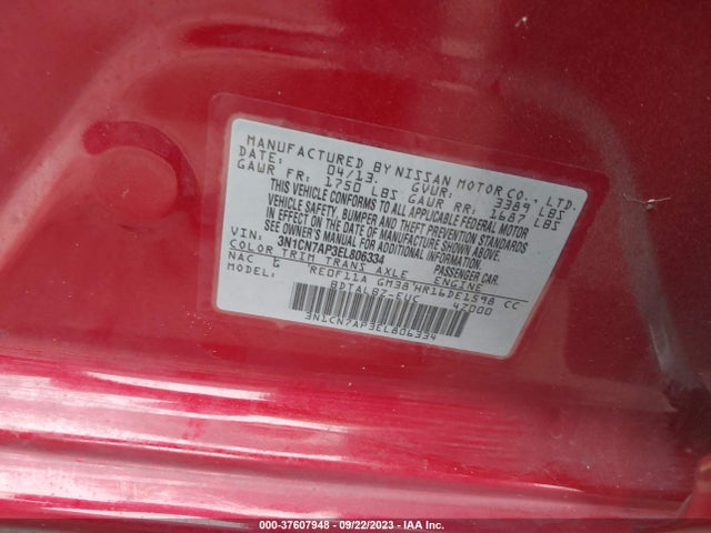 Nissan VERSA SV 2014 3N1CN7AP3EL806334 Image 9