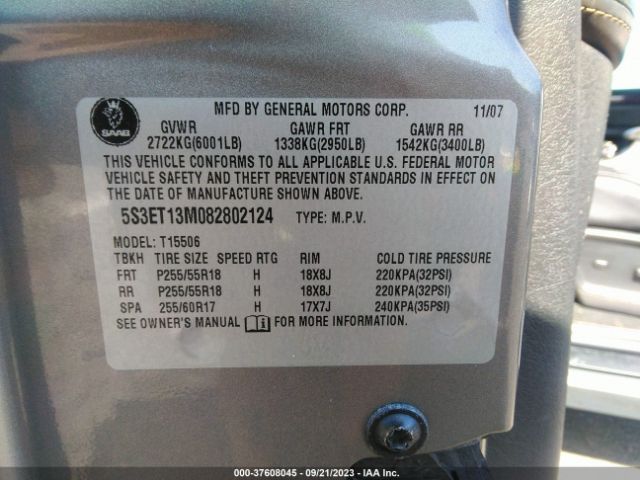 2008 SAAB 9-7X 5S3ET13M082802124 Photo 8