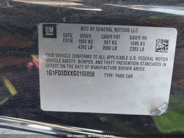 Chevrolet Camaro 2lt 2016 1G1FD3DXXG0166858 Image 9